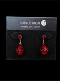NEW NORDSTROM RED CRYSTAL EARRINGS