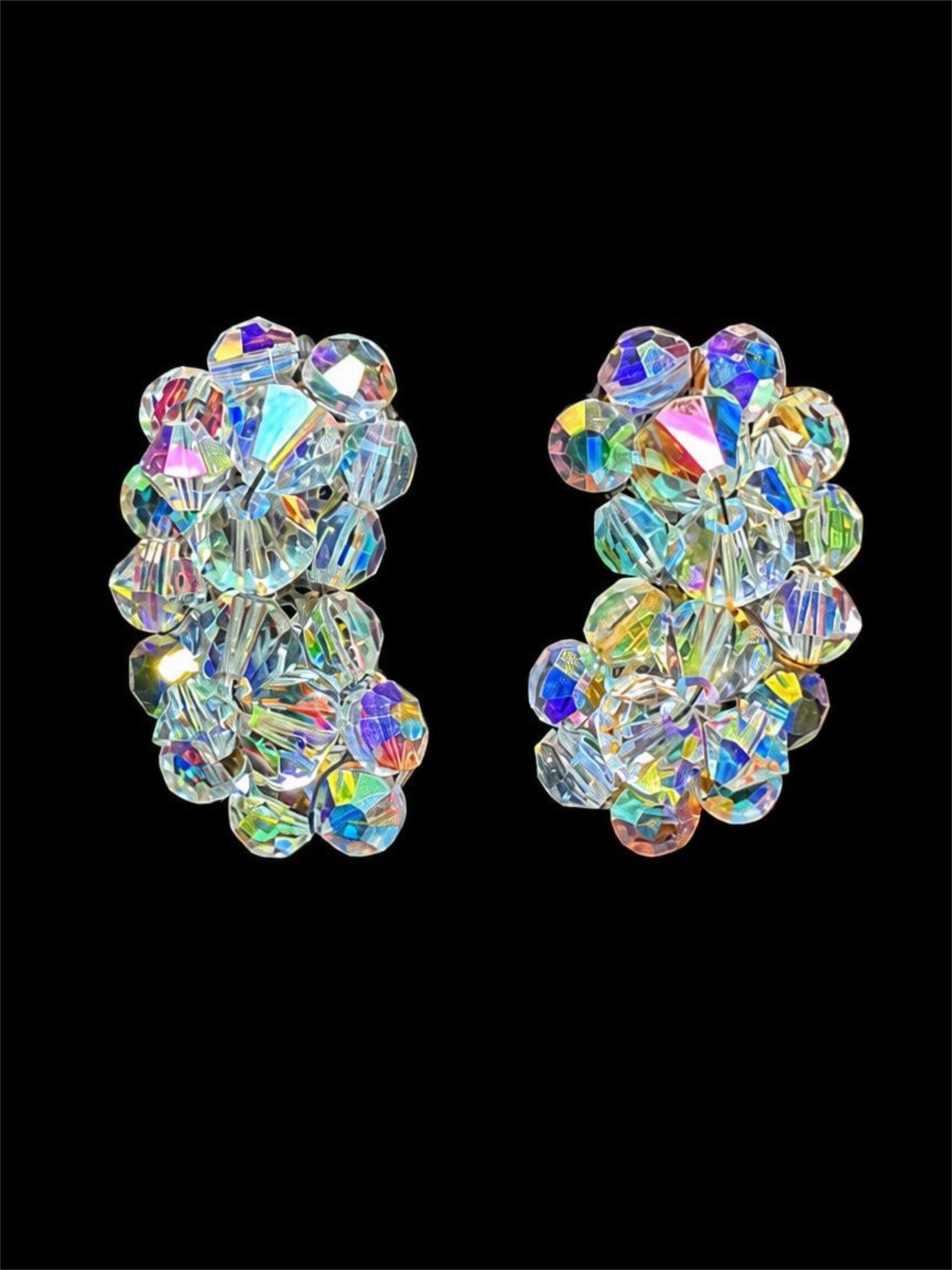 VINTAGE AB GLASS  EARRINGS