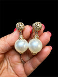 VINTAGE LARGE PEARL EARRINGS