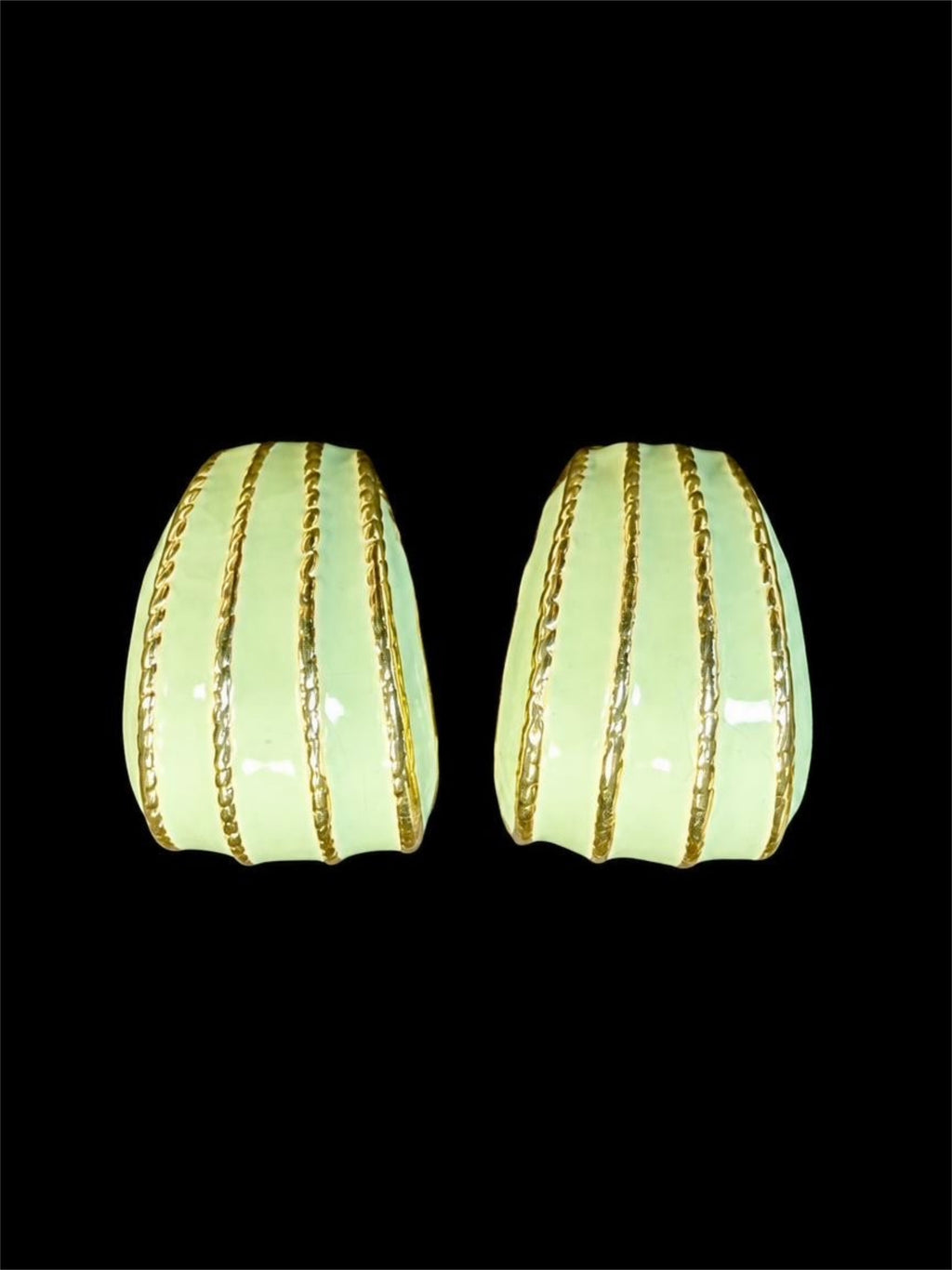 PALE GREEN & GOLD EARRINGS