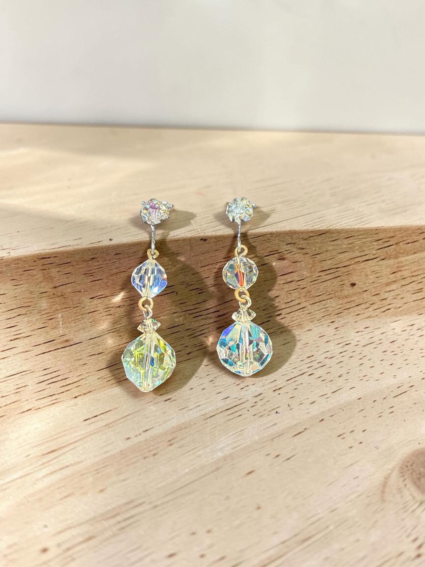 VINTAGE AB GLASS EARRINGS