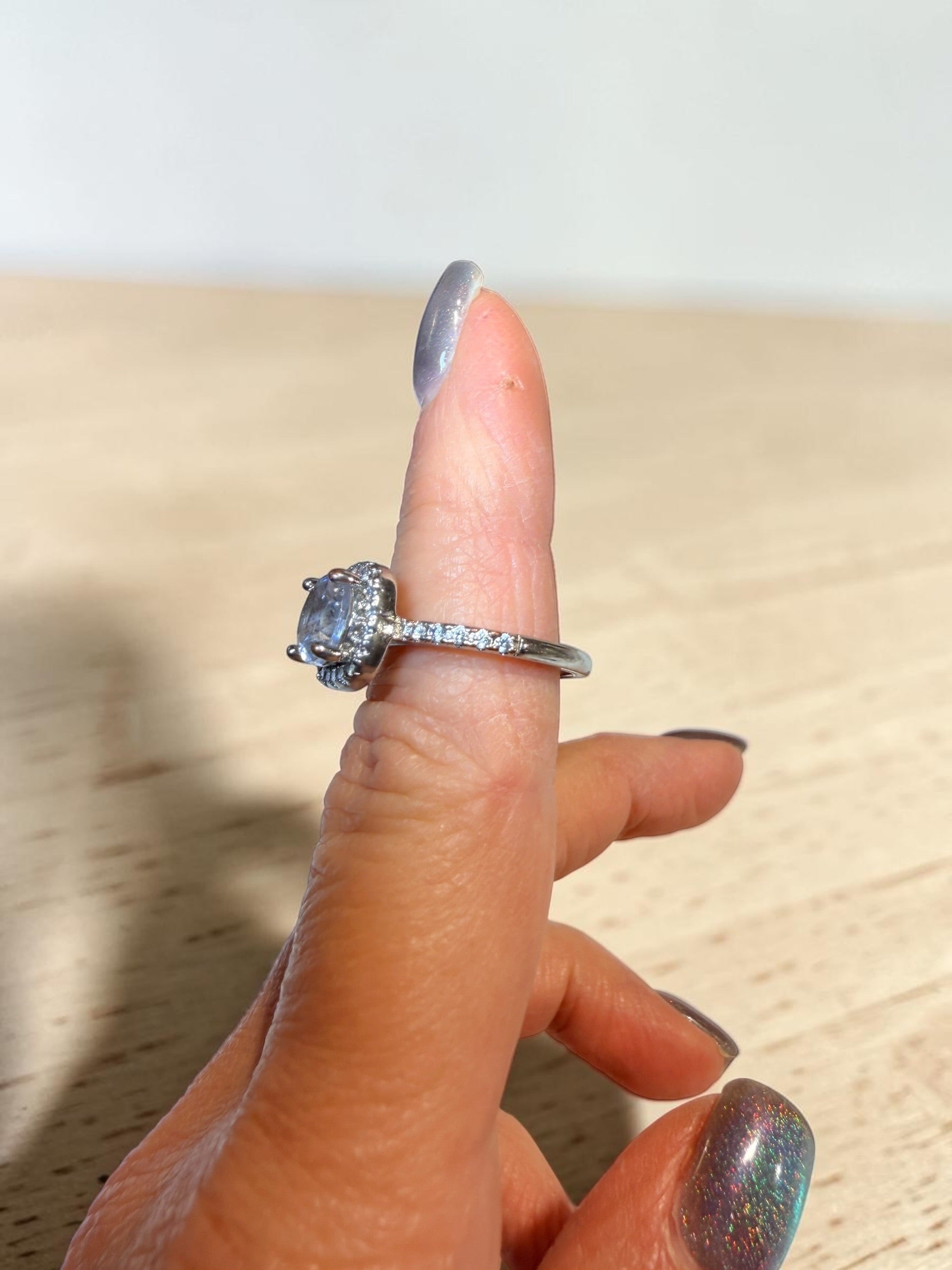 RHINESTONE WITH HALO RING