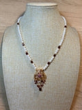 RED BEAD & PEARL NECKLACE