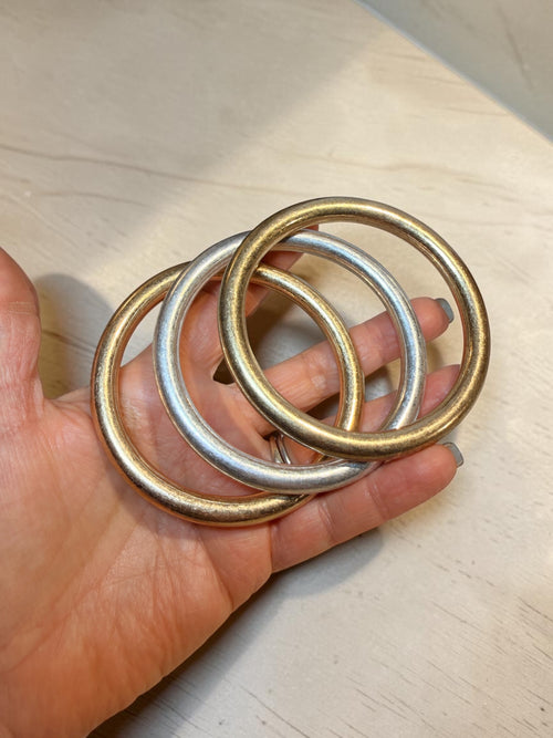 3 BANGLES 2 GOLD 1 SILVER