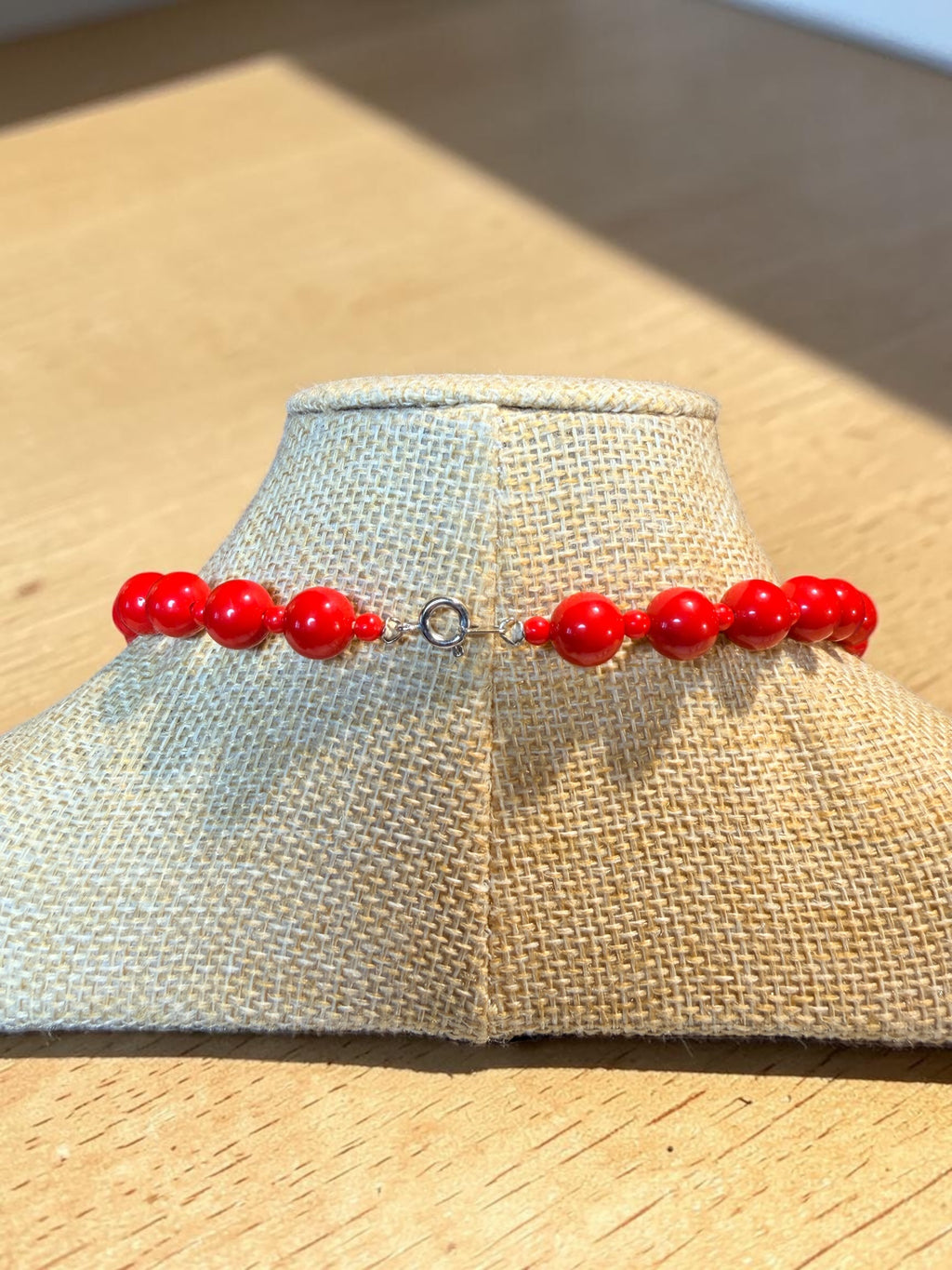 RED BEAD NECKLACE & EARRING SET