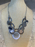 SHELL & METAL CHARM NECKLACE
