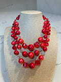 VINTAGE RED BEAD NECKLACE