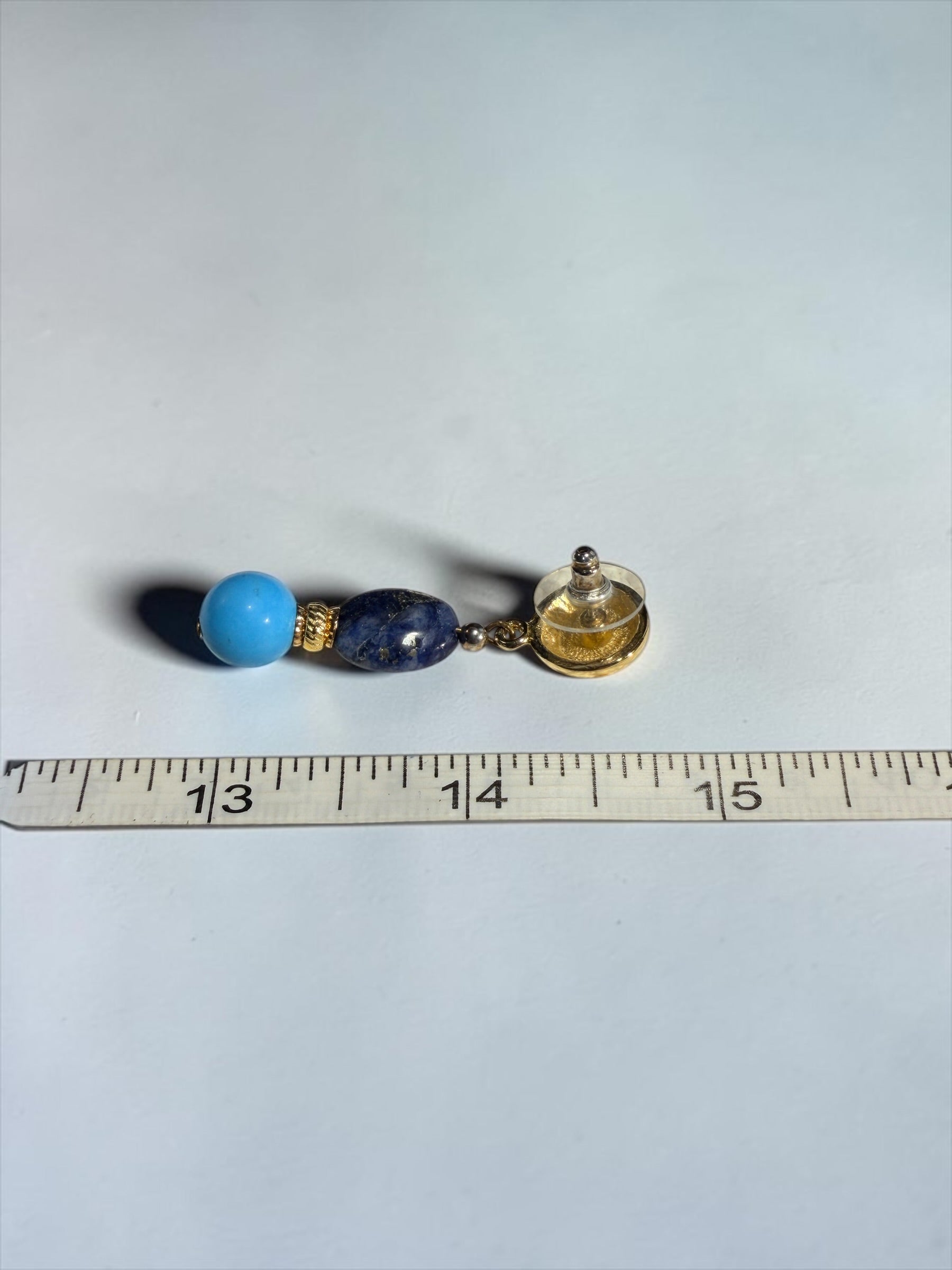 BLUE STONE BEAD EARRINGS