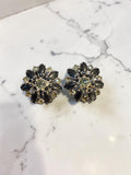 BLACK GLASS BEAD EARRINGS