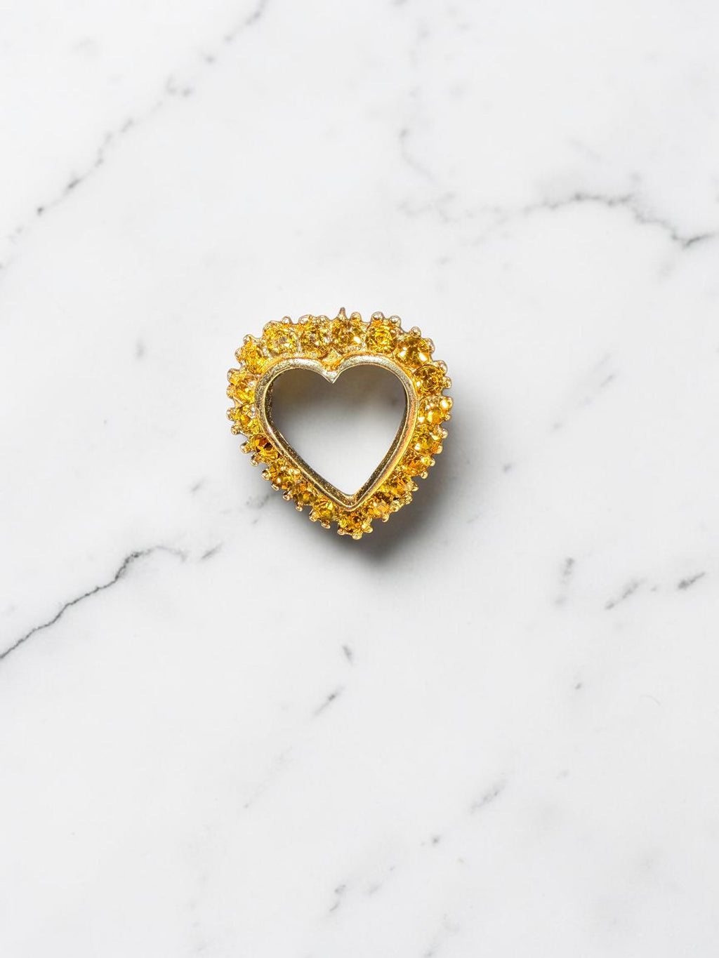 HEART SHAPED BROOCH W/ RHINESTONE HALO