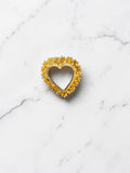 HEART SHAPED BROOCH W/ RHINESTONE HALO