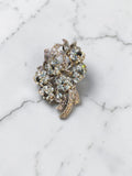 SMOKEY RHINESTONE PENDANT OR BROOCH