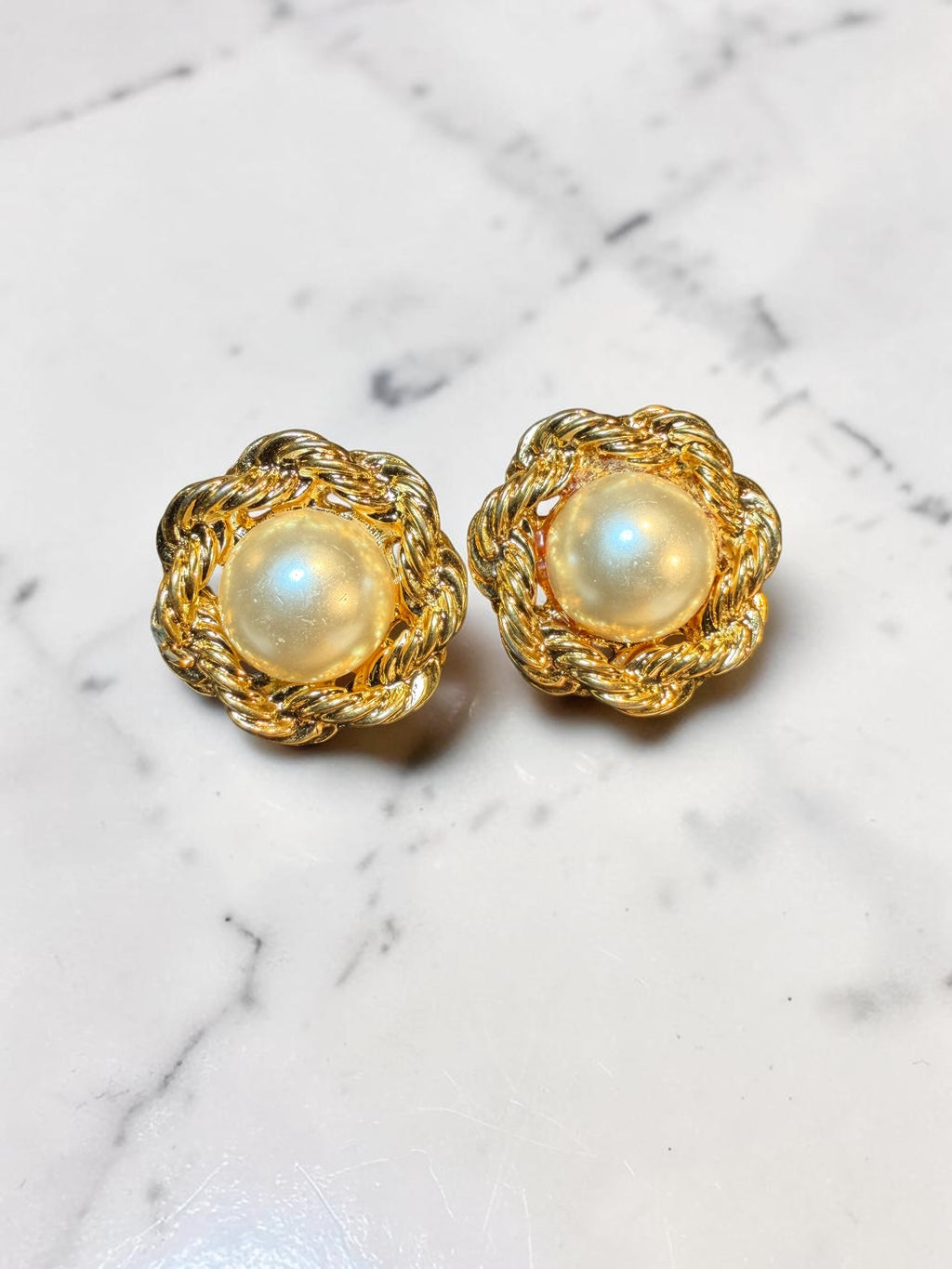 NAPIER GOLD & PEARL EARRINGS