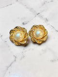 NAPIER GOLD & PEARL EARRINGS