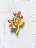 VINTAGE PAINTED FLORAL BROOCH
