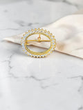 RHINESTONE CIRCLE BROOCH