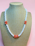 VINTAGE WHITE & ORANGE BEAD NECKLACE