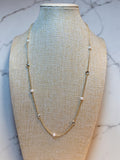DAINTY PEARL & GLASS NECKLACE