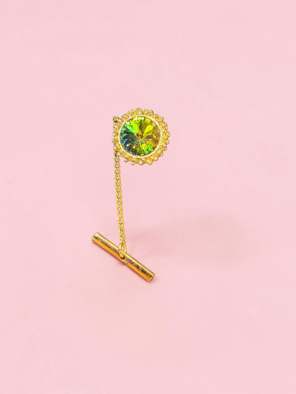 RAINBOW RIVOLI TIE TACK
