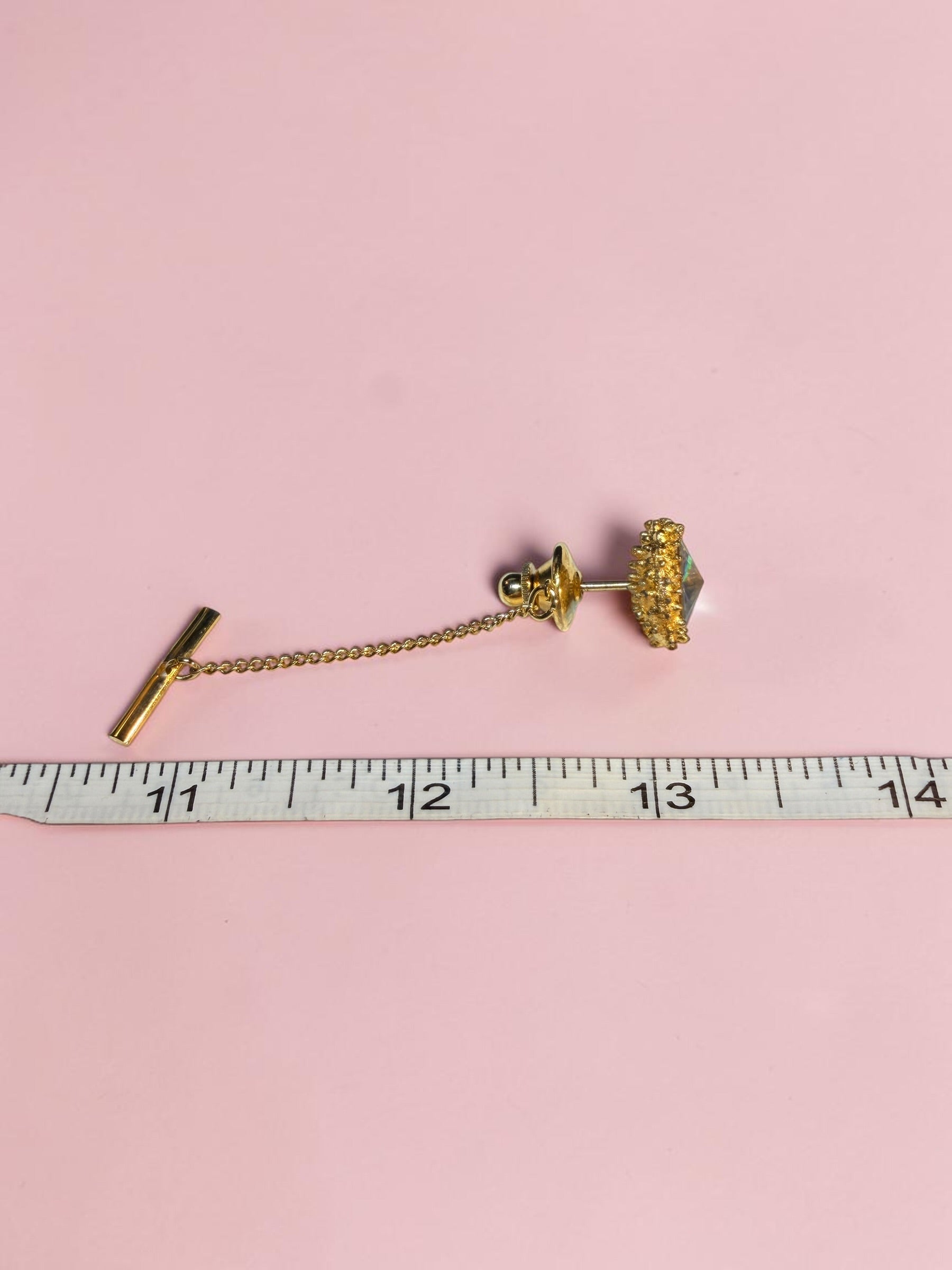 RAINBOW RIVOLI TIE TACK