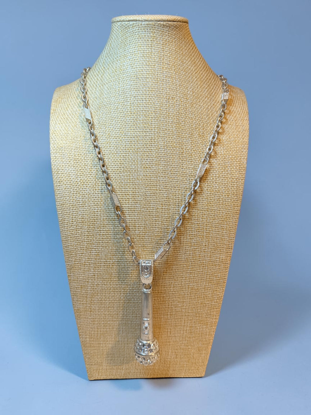 LARGE LONG HEAVY MICROPHONE NECKLACE