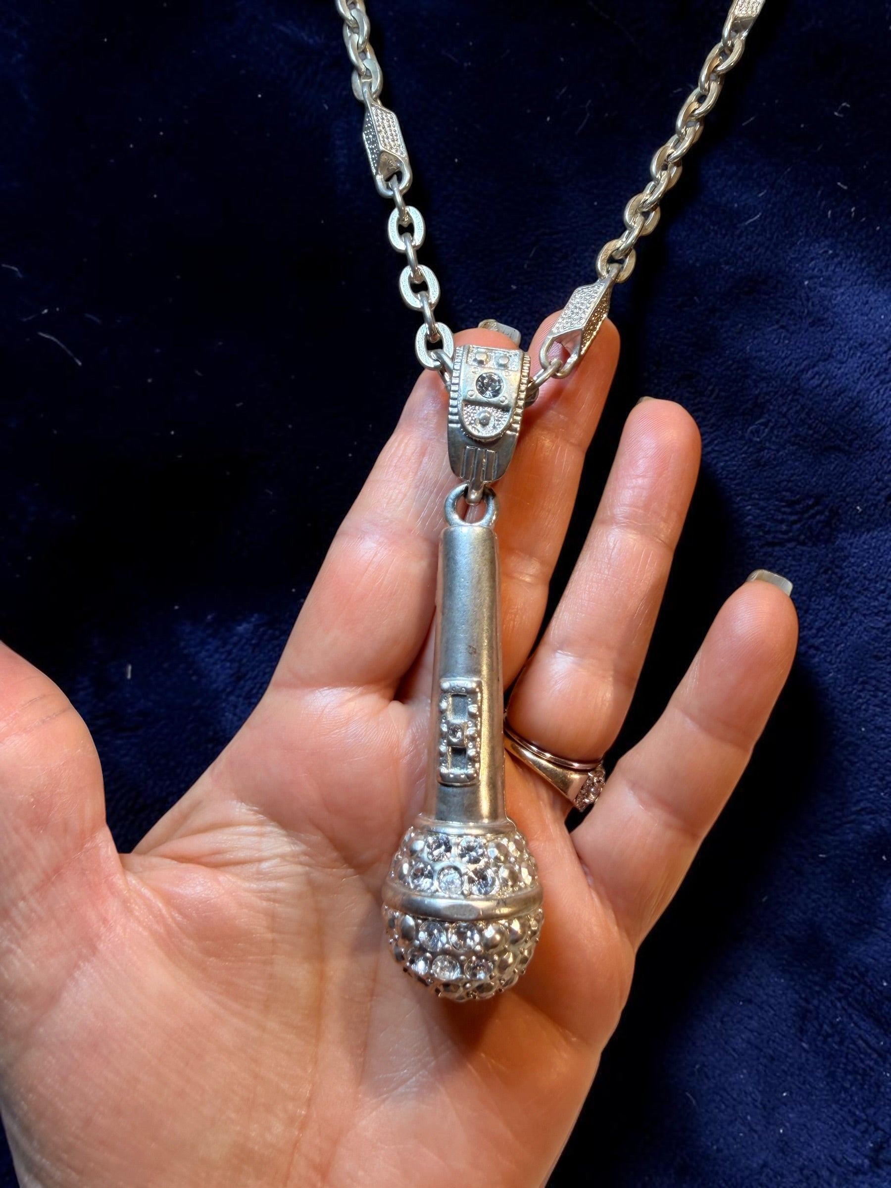 LARGE LONG HEAVY MICROPHONE NECKLACE