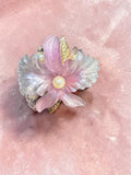 LARGE LAVENDER FLORAL BROOCH