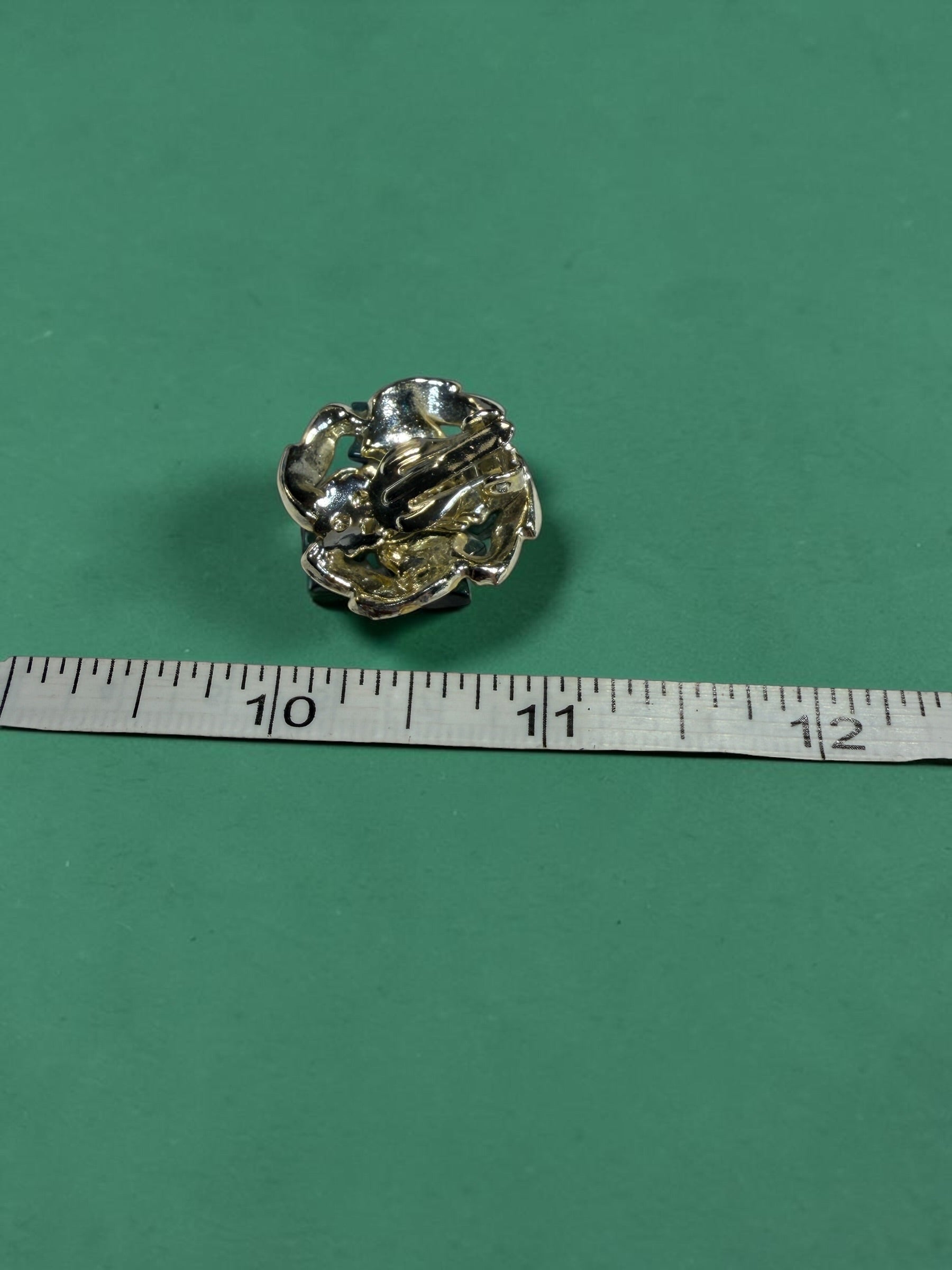 VINTAGE GREEN & SILVER EARRINGS