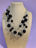 BLACK BEADED NECKLACE