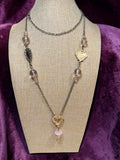 LONG GOLD & BEADED NECKLACE