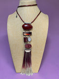 BURGUNDY STATEMENT NECKLACE