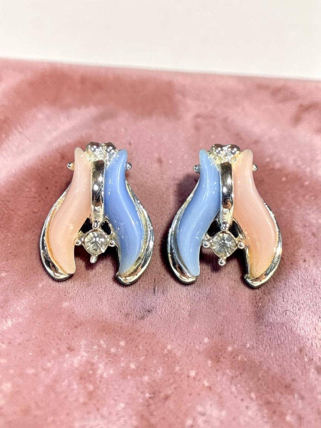 VINTAGE PINK & BLUE EARRINGS