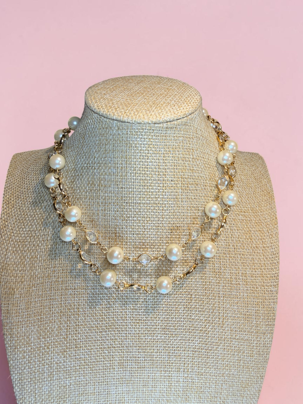 PERL & RHINESTONE NECKLACE