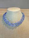 BLUE ICE GLASS BEADED NECKLACE