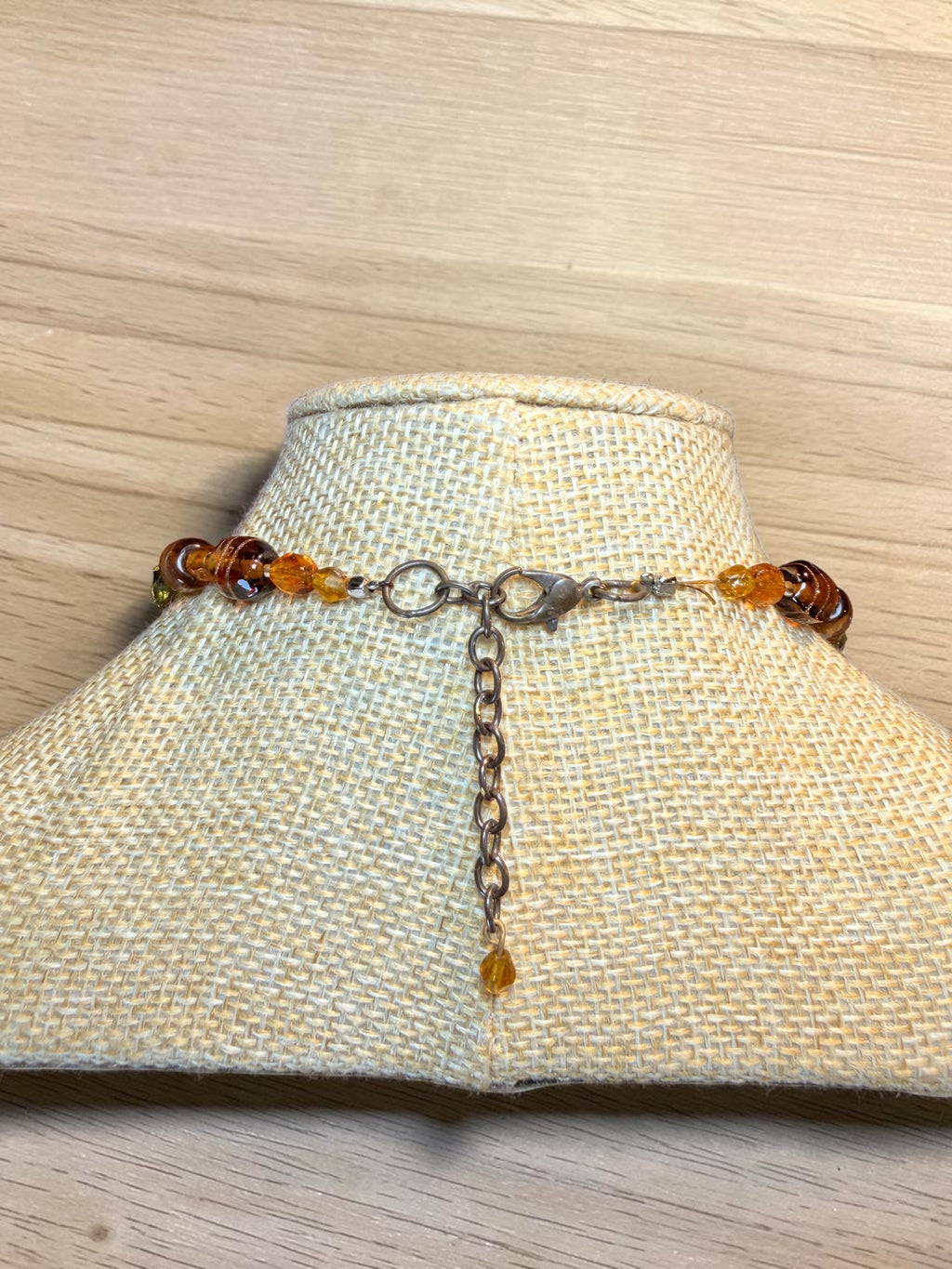 HONEY & GREEN GLASS BEADED NECKLACE