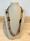 LARGE MULTI COLORED GLASS BEADED NECKLACE