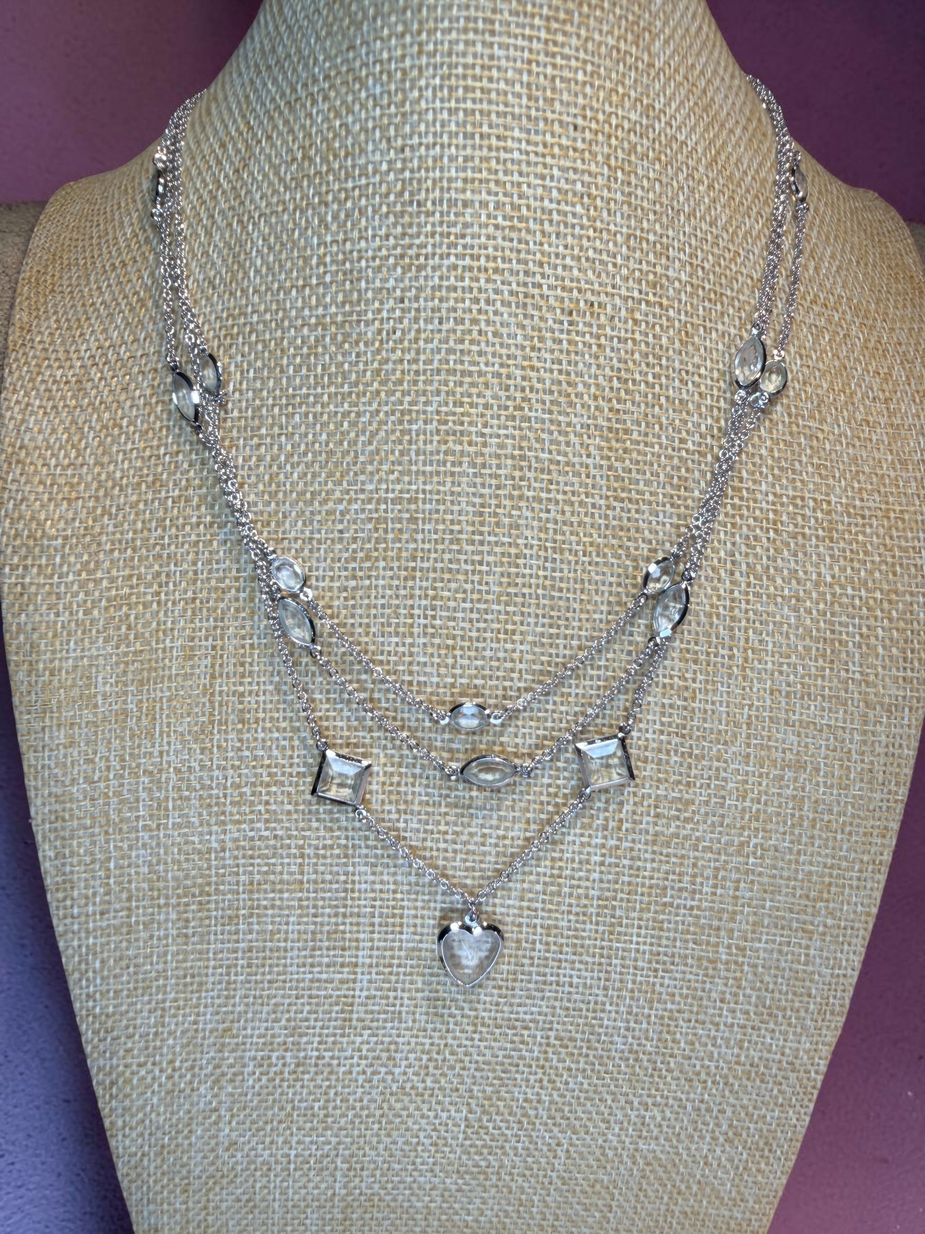 SILVER & RHINESTONE NECKLACE