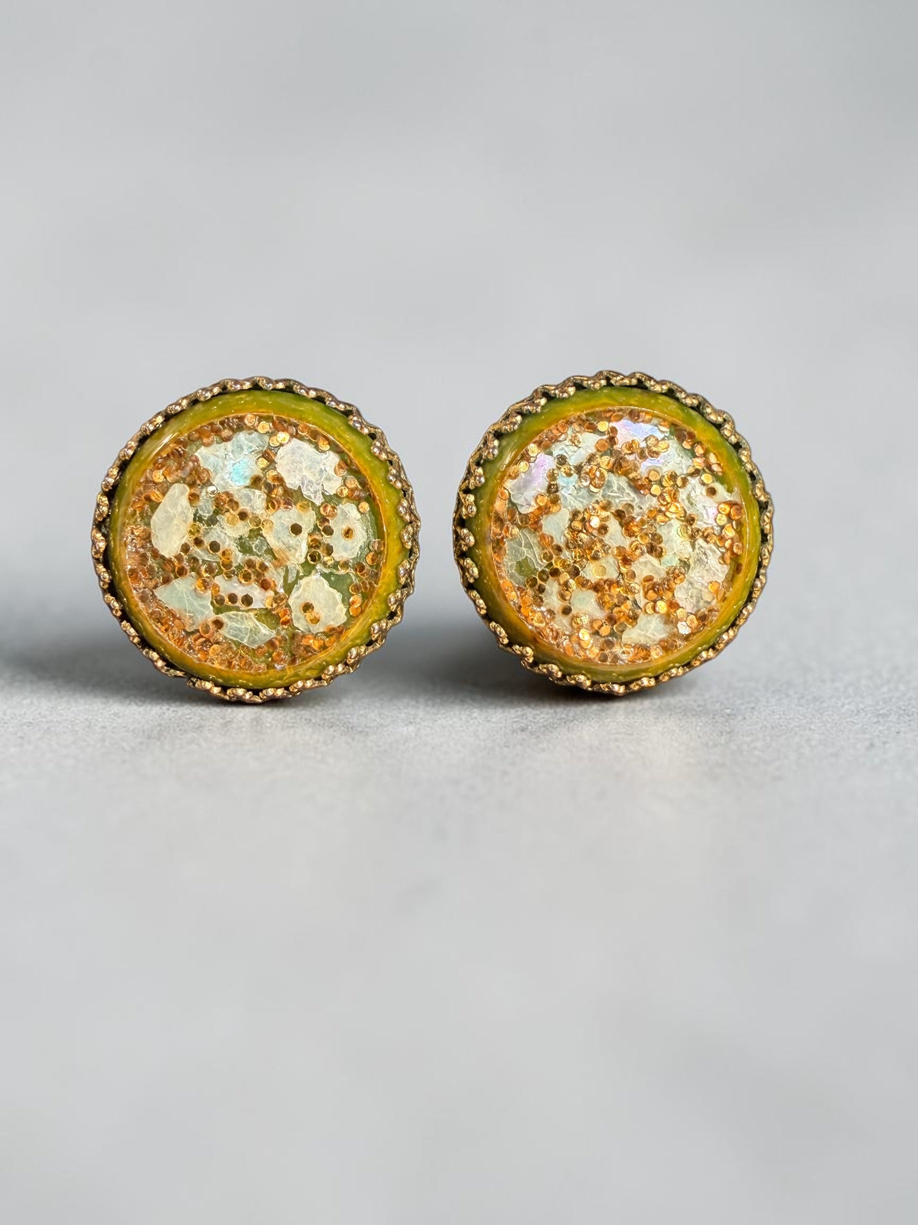 VINTAGE "SPRINKLED WITH GOLD"  EARRINGS
