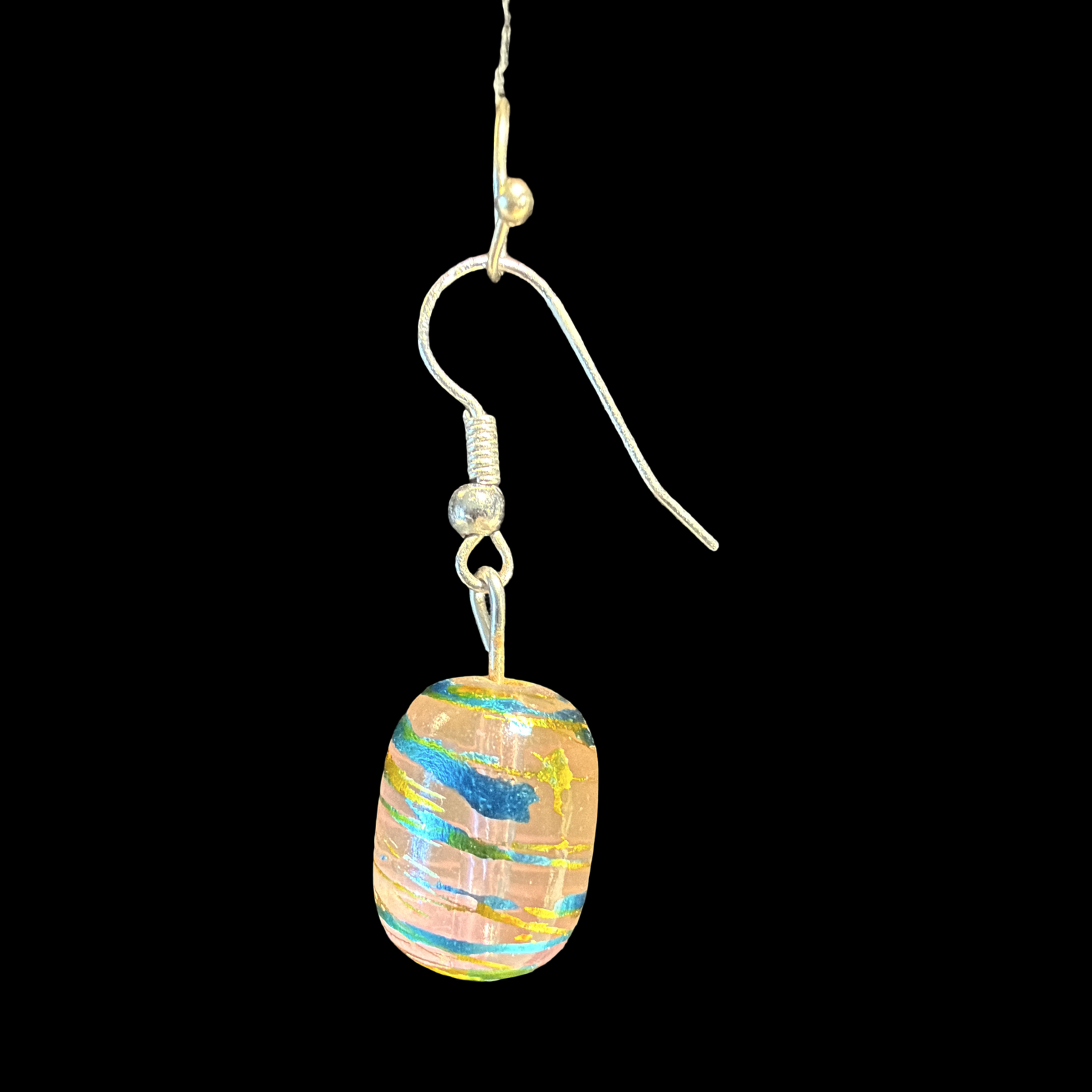 BUBBLE GUM ART GLASS EARRINGS