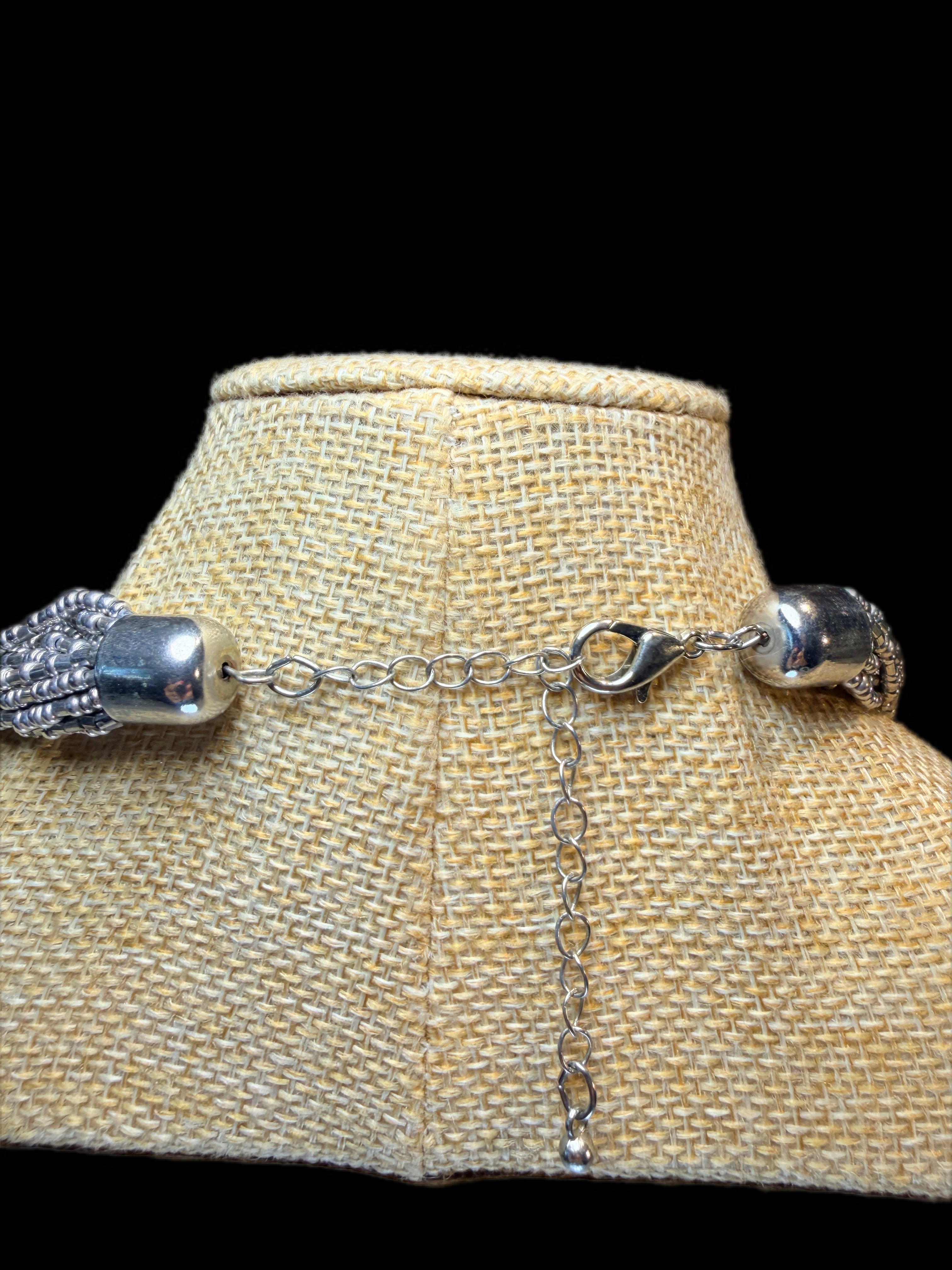 SILVER SEED BEADED NECKLACE