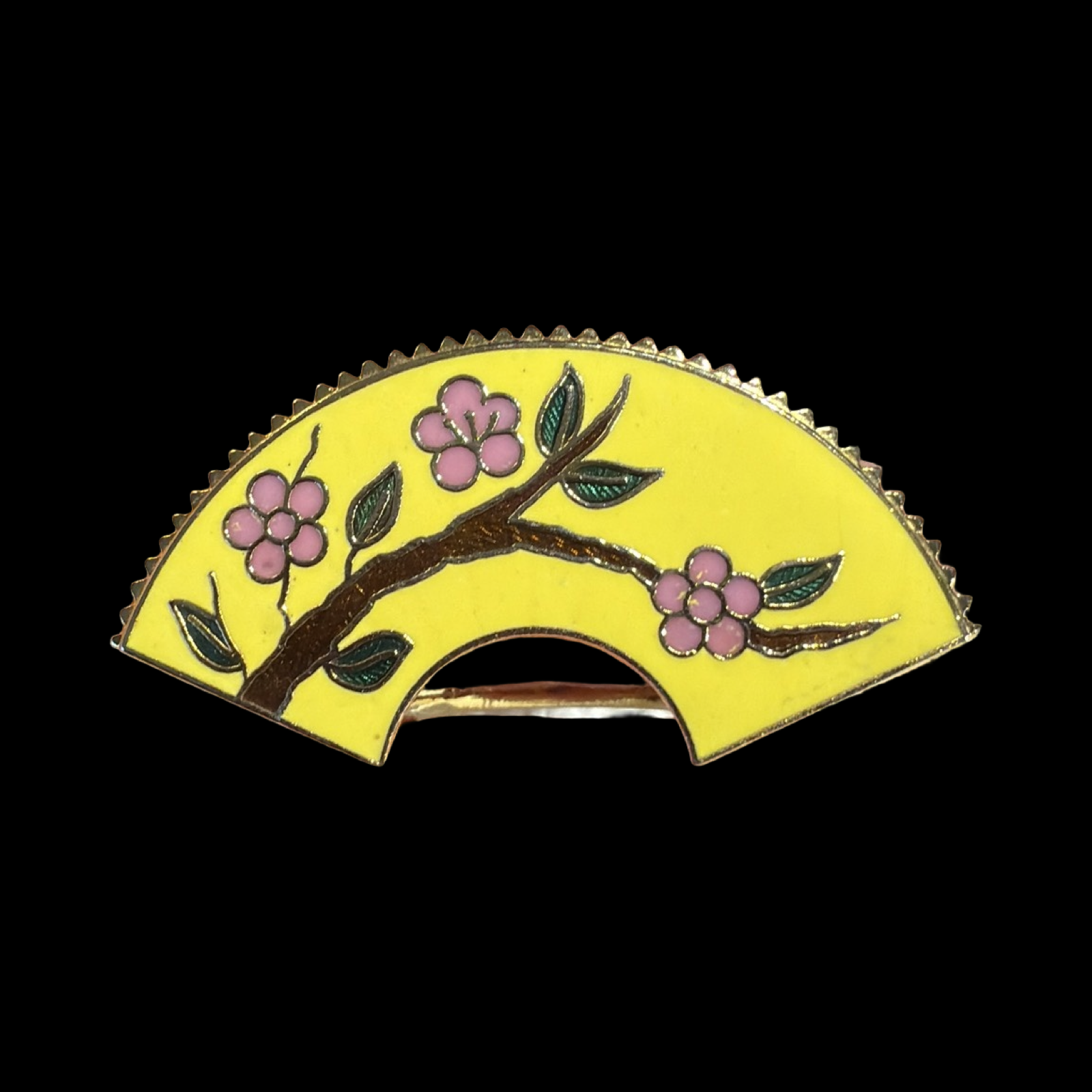 YELLOW CLOISONNE SCARF CLIP