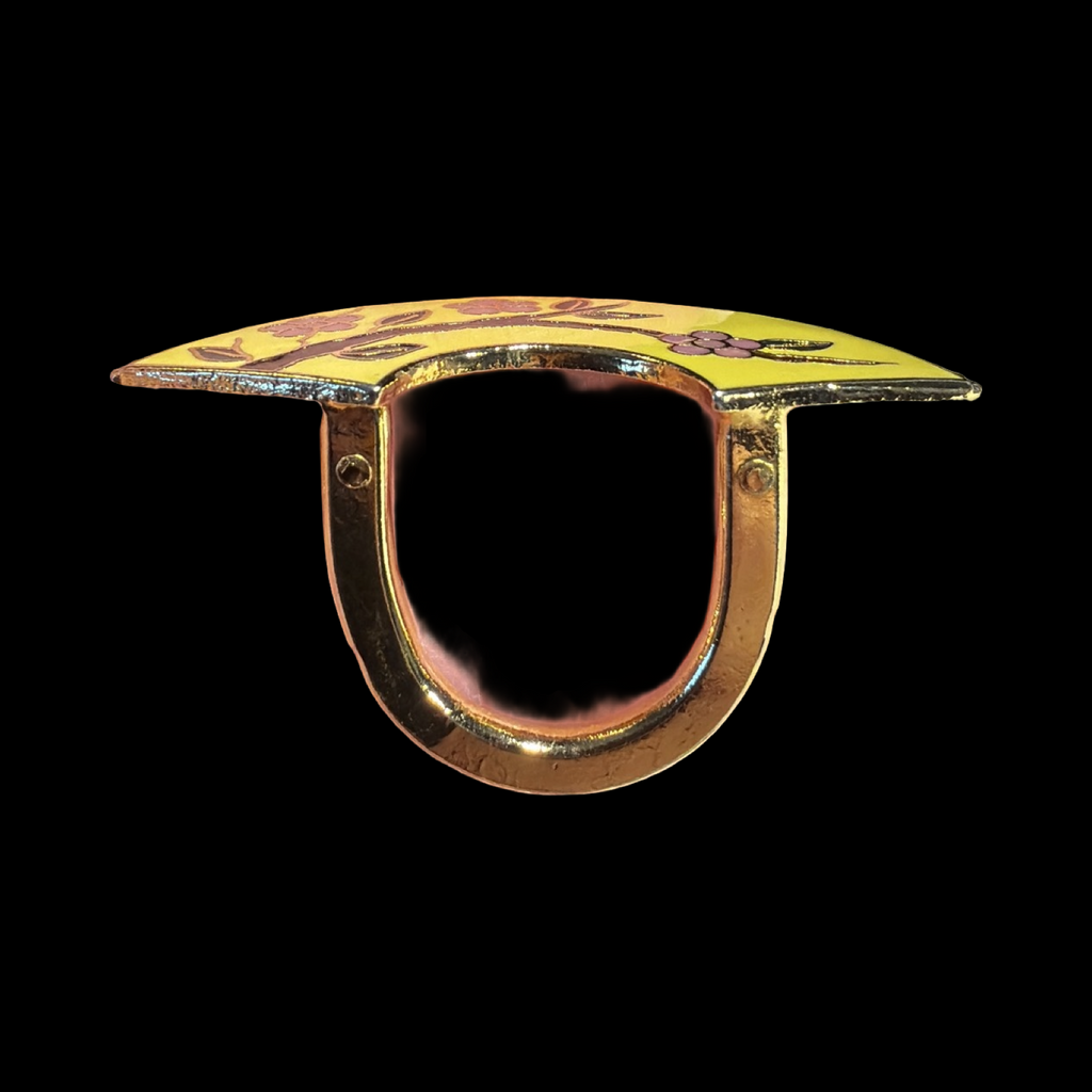 YELLOW CLOISONNE SCARF CLIP