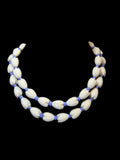 VINTAGE WHITE & PURPLE BEADED NECKLACE