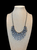 RHINESTONE & PEARL BIB NECKLACE