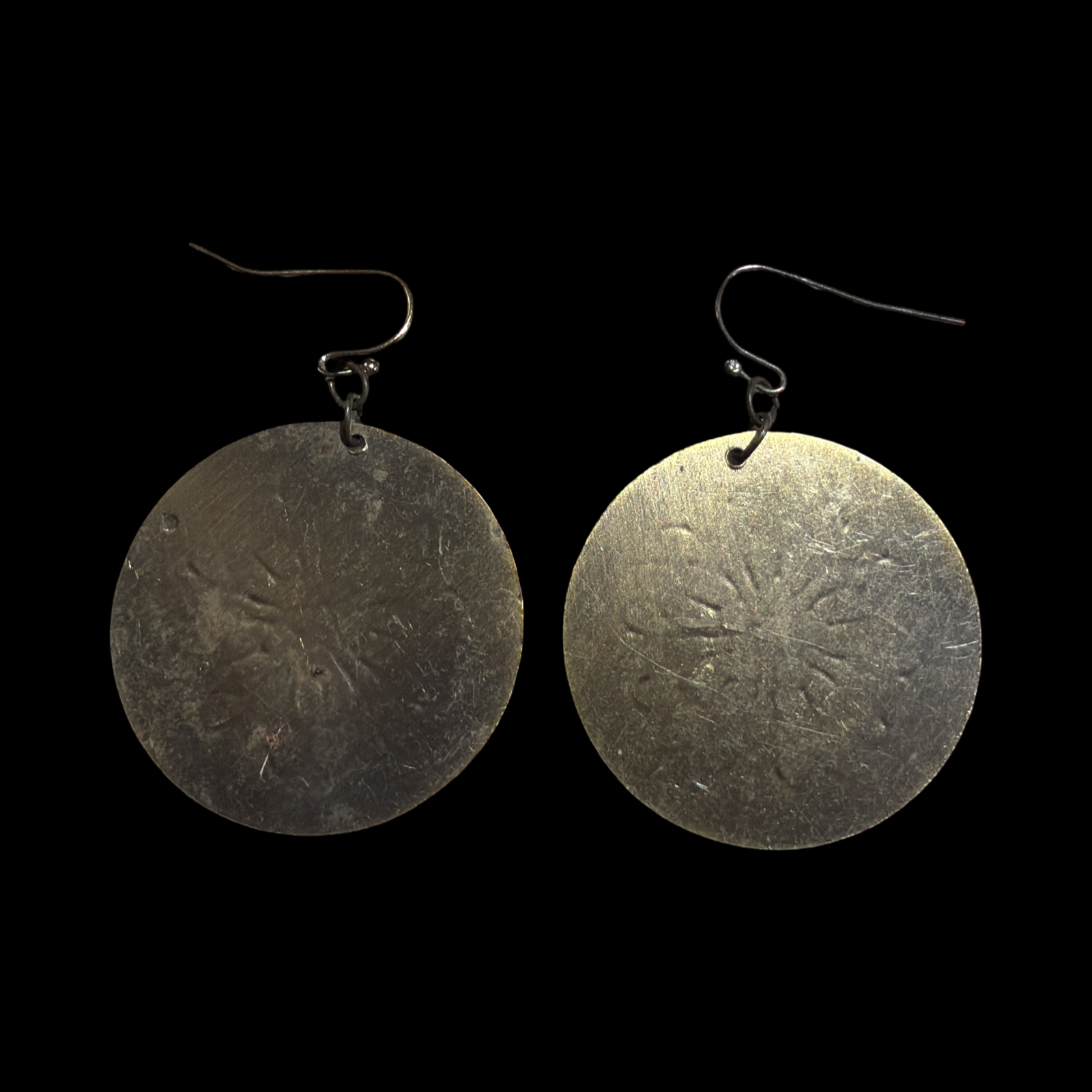 RED AND BLACK MEDALLION EARRINGS