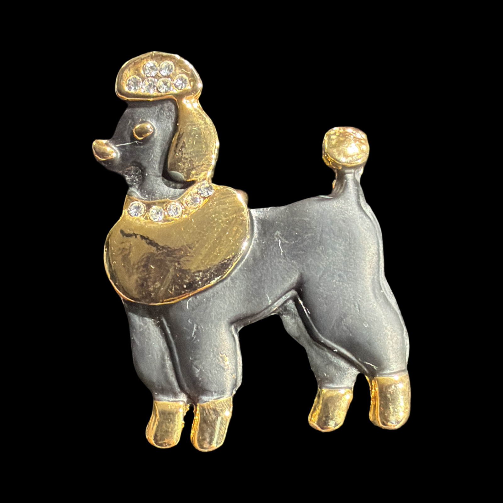 BLACK POODLE BROOCH
