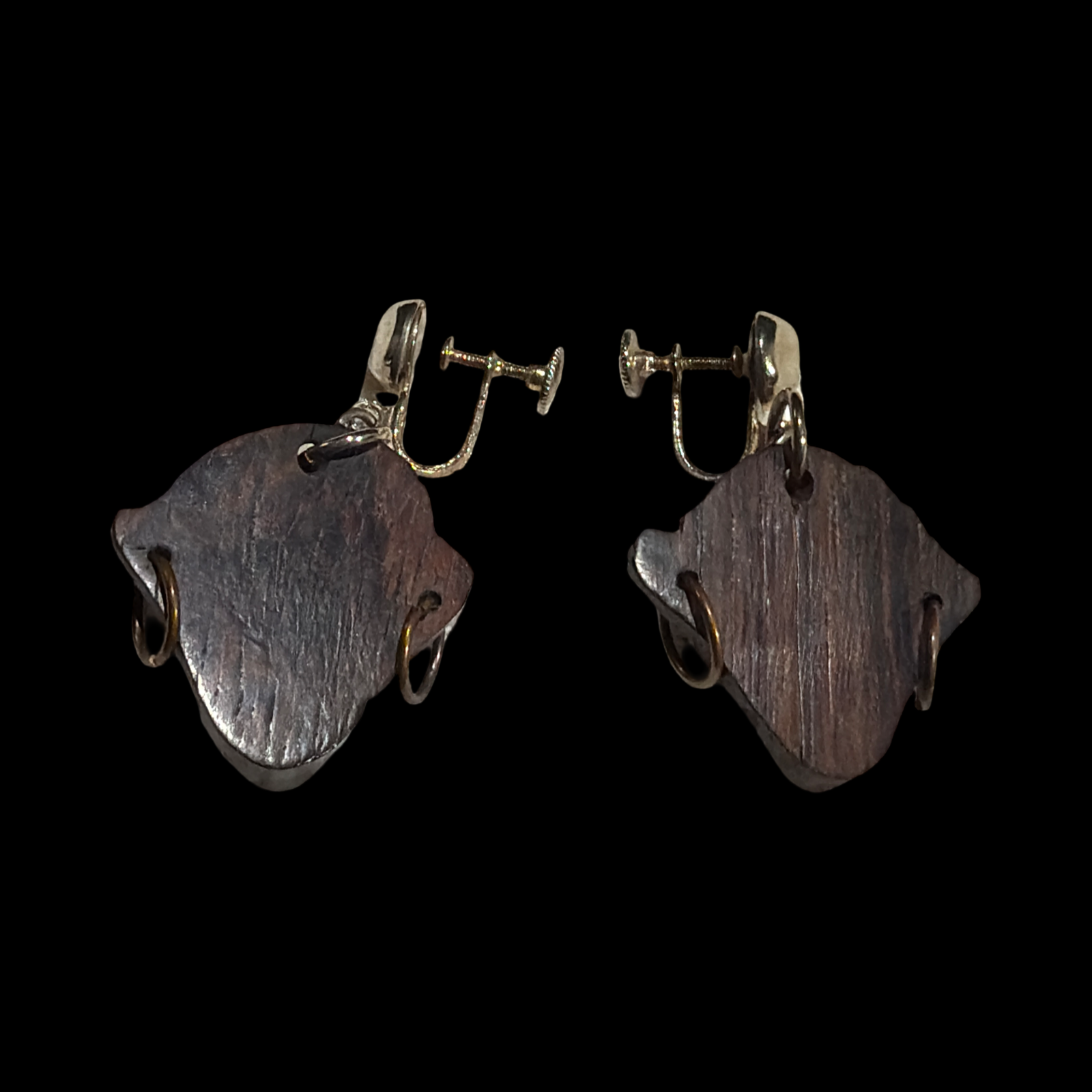 WOOD TRIBAL MASK EARRINGS