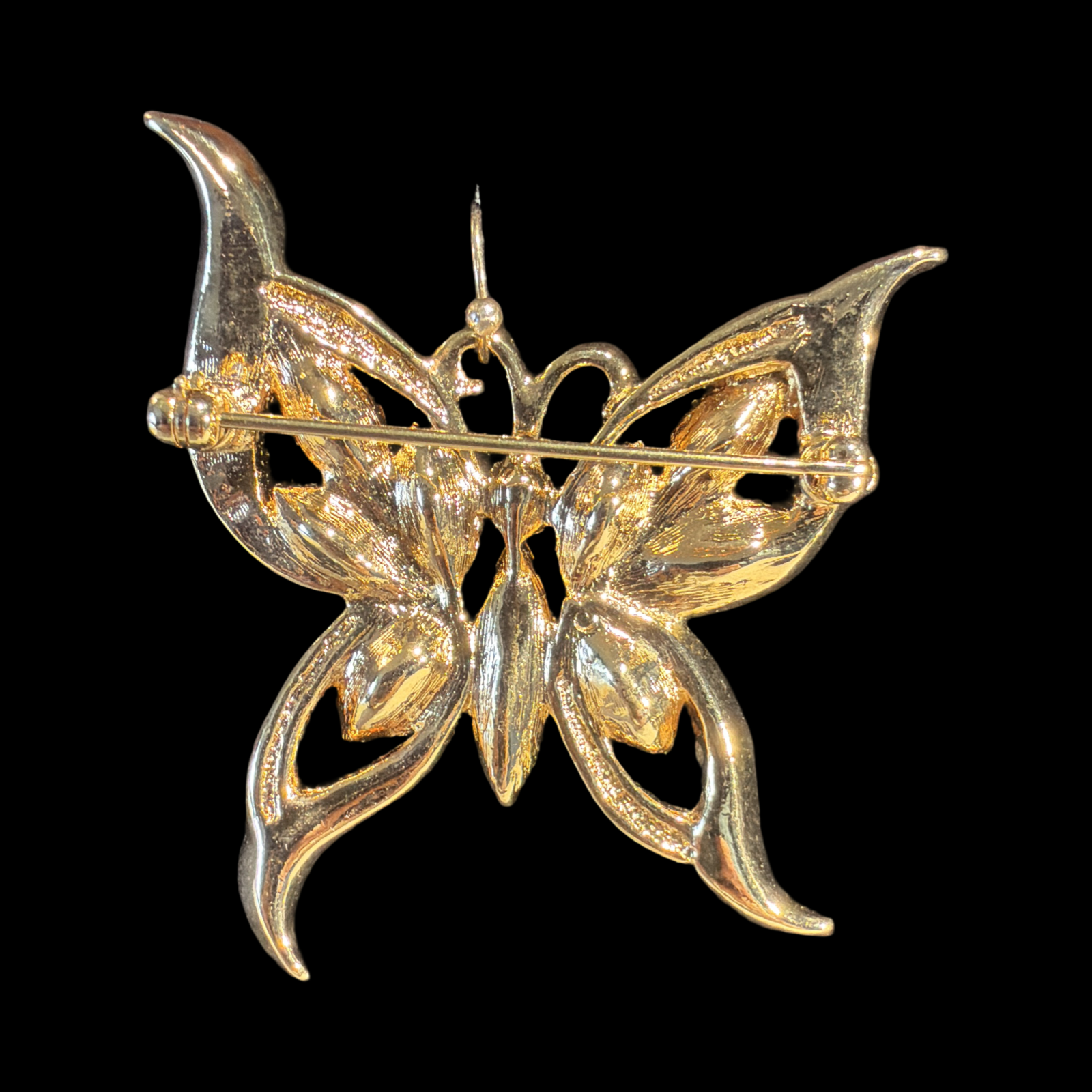 RHINESTONE BUTTERFLY BROOCH