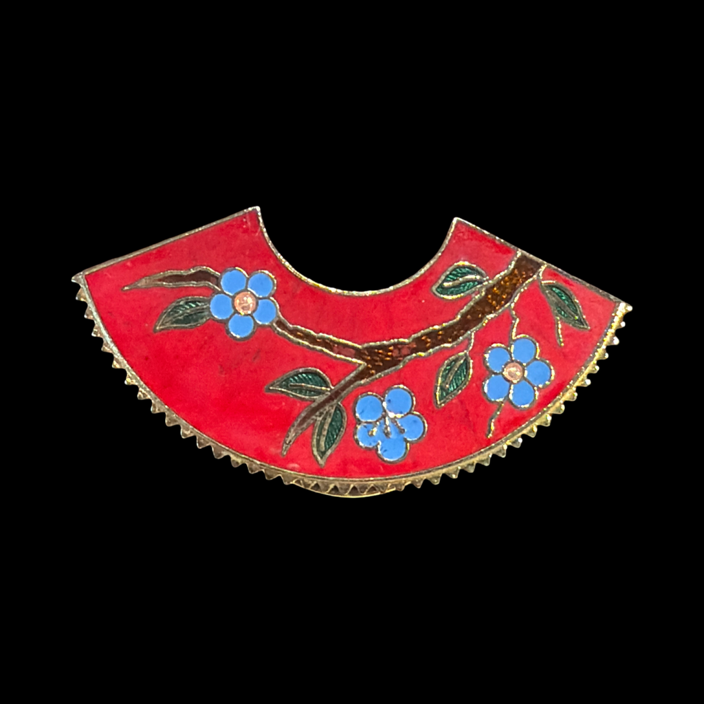 RED FLORAL SCARF CLIP