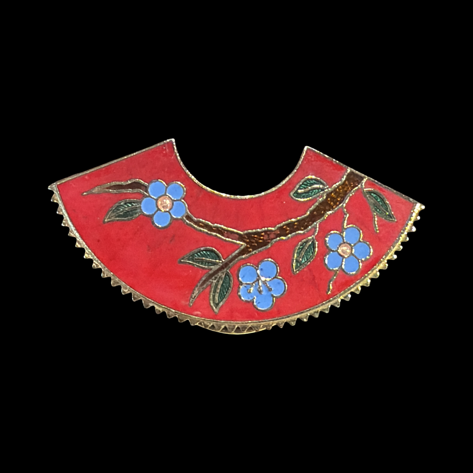 RED FLORAL SCARF CLIP